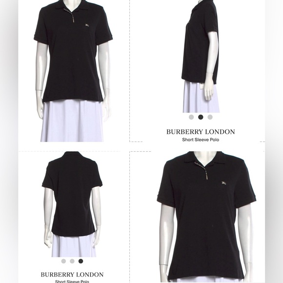 BURBERRY LONDON BLACK POLO WITH CHECK PLACKET EMBROIDERED WHITE LOGO SHIRT - Picture 13 of 16